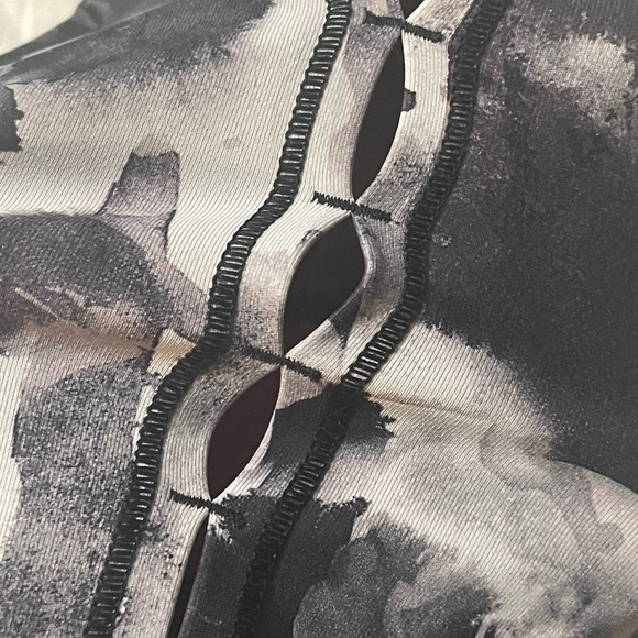 Lululemon High Times leggings with open stitching along back of legs. - Picture 2 of 11